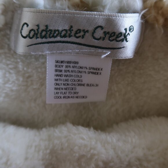 Coldwater Creek White and Tan Winter Beanie Hat - Picture 3 of 7